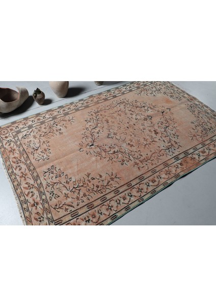 Türk Halısı, Eskitme Halı, Halı, 150 x 237 cm Bej Halı, Yün Alan Halı, El Dokuma Alan Halı, 8324