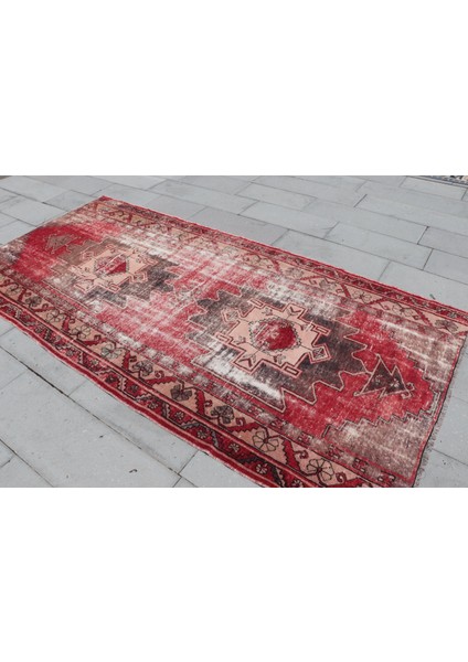 Eskitme Halı, Türk Halısı, Halı, 142 x 290 cm Kırmızı Halı, Bahçe Salon Halı, Ofice Büyük Halı, 2911 modelleri