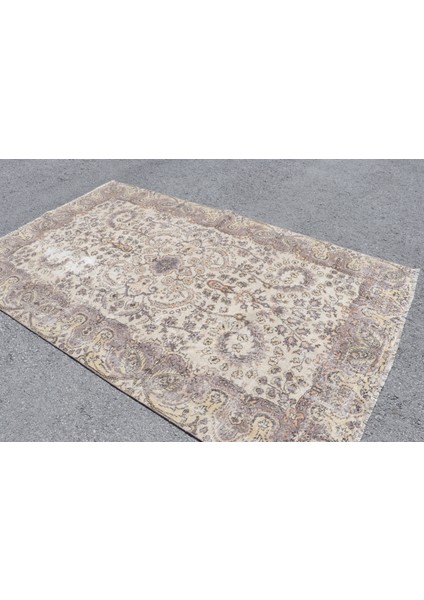 Türk Halısı, Eskitme Halı, Halı, 165 x 268 cm Bej Halı, Ofice Oturma Odası Halı, Bahçe Oturma Odası Ha