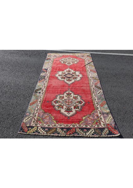 Eskitme Halı, Türk Halısı, Halı, 155 x 316 cm Kırmızı Halı, Ofice Büyük Halı, El Yapımı Yer Halı, 329