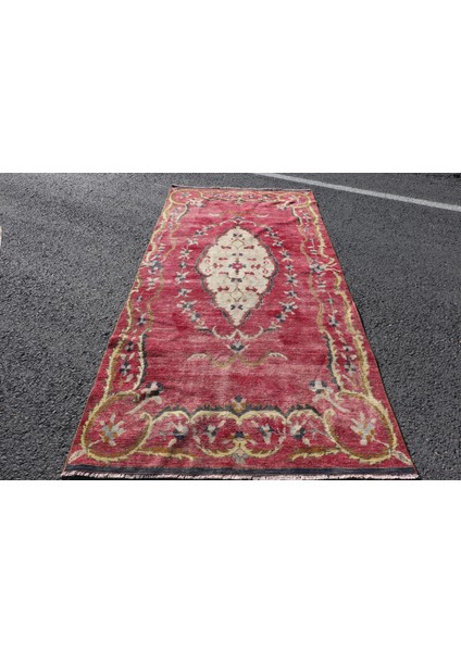 Eskitme Halı, Türk Halısı, Halı, 130 x 268 cm Kırmızı Halı, El Yapımı Banyo Halı, 3290