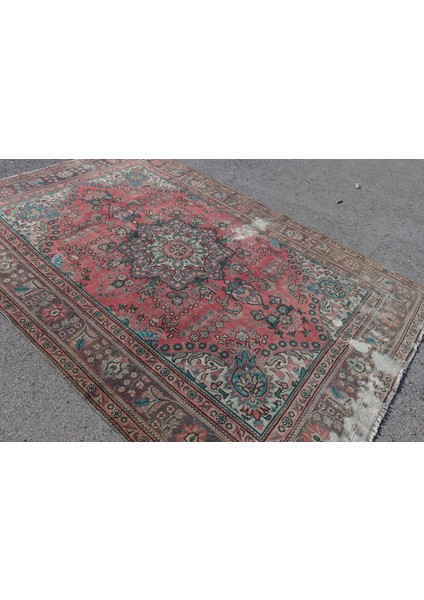 Türk Halısı, Eskitme Halı, Halı, 200 x 286 cm Mavi Halı, Yün Salon Halı, El Dokuma Büyük Halı, 5018