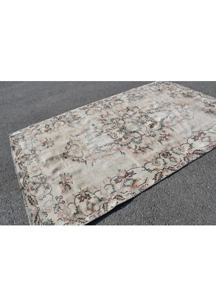 Türk Halısı, Eskitme Halı, Halı, 174 x 277 cm Bej Halı, El Yapımı Yer Halı, Bahçe Oturma Odası Halı,