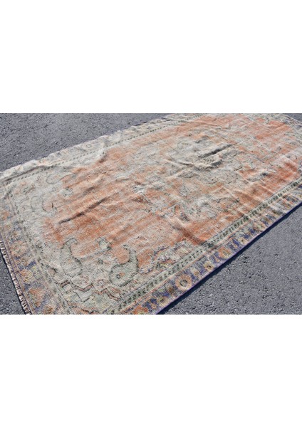 Eskitme Halı, Türk Halısı, Halı, 155 x 297 cm Bej Halı, Organik Oturma Odası Halı, 8776