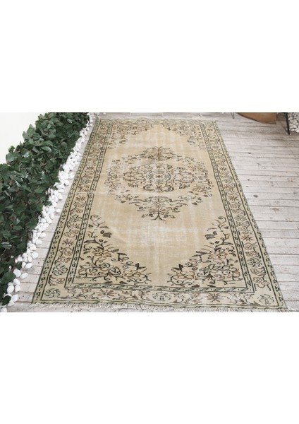 Eskitme Halı, Türk Halısı, Halı, 155 x 250 cm Bej Halı, El Yapımı Yer Halı, Dekoratif Salon Halı, 376