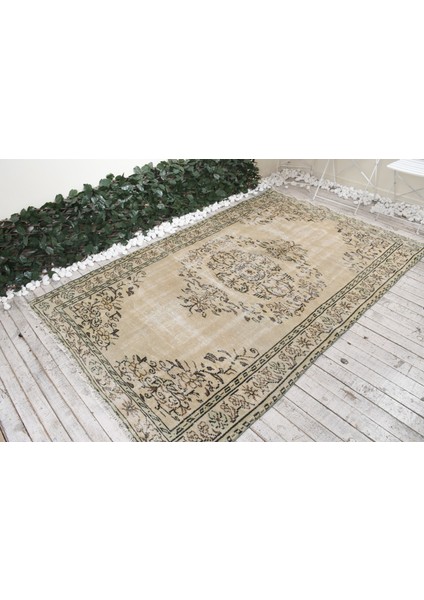 Eskitme Halı, Türk Halısı, Halı, 155 x 250 cm Bej Halı, El Yapımı Yer Halı, Dekoratif Salon Halı, 376