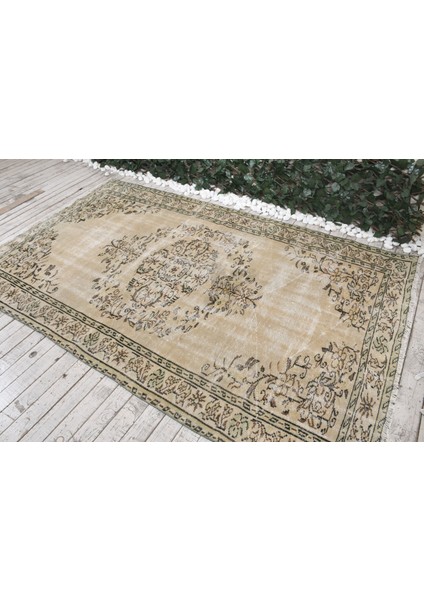 Eskitme Halı, Türk Halısı, Halı, 155 x 250 cm Bej Halı, El Yapımı Yer Halı, Dekoratif Salon Halı, 376