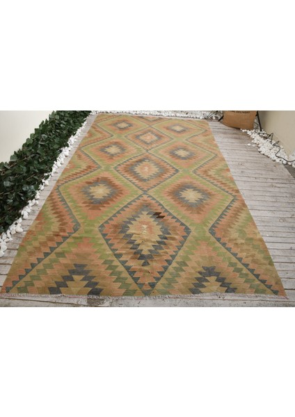 Eskitme Halı, Türk Halısı, Halı, 187 x 330 cm Kahverengi Halı, Kabilesı Oturma Odası Halı, 7414