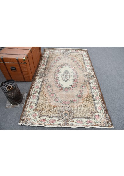 Türk Halısı, Eskitme Halı, Halı, 123 x 215 cm Kahverengi Halı, Yün Alan Halı, Kabilesı Banyo Halı, 91