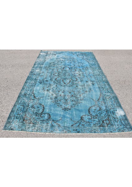 Eskitme Halı, Türk Halısı, Halı, 175 x 277 cm Mavi Halı, Ofice Yer Halı, Yün Salon Halı, 9146