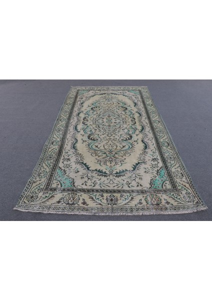 Eskitme Halı, Türk Halısı, Halı, 158 x 274 cm Bej Halı, El Dokuma Salon Halı, Bahçe Salon Halı, 8626