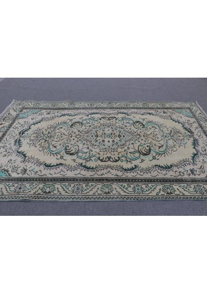 Eskitme Halı, Türk Halısı, Halı, 158 x 274 cm Bej Halı, El Dokuma Salon Halı, Bahçe Salon Halı, 8626