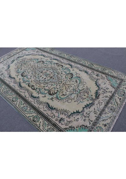 Eskitme Halı, Türk Halısı, Halı, 158 x 274 cm Bej Halı, El Dokuma Salon Halı, Bahçe Salon Halı, 8626