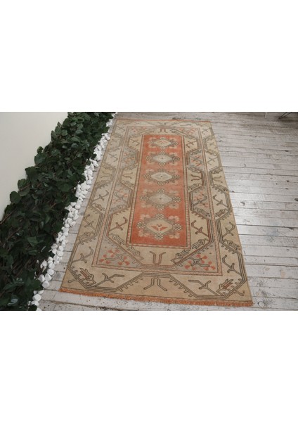 Eskitme Halı, Türk Halısı, Halı, 110 x 210 cm Turuncu Halı, Kabilesı Alan Halı, Ofice Banyo Halı, 400
