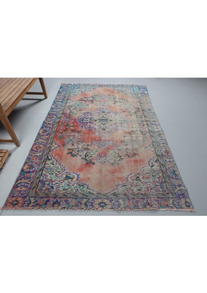 Türk Halısı, Eskitme Halı, Halı, 161 x 255 cm Kırmızı Halı, Bahçe Yer Halı, Organik Oturma Odası Halı,
