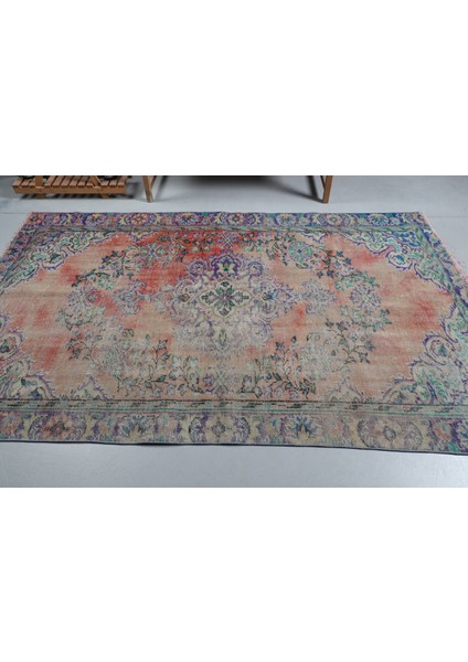 Türk Halısı, Eskitme Halı, Halı, 161 x 255 cm Kırmızı Halı, Bahçe Yer Halı, Organik Oturma Odası Halı,