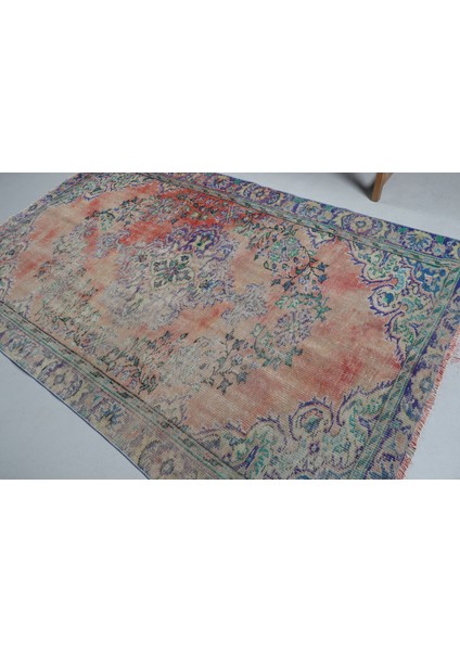 Türk Halısı, Eskitme Halı, Halı, 161 x 255 cm Kırmızı Halı, Bahçe Yer Halı, Organik Oturma Odası Halı,