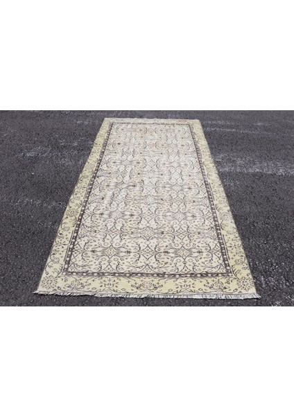 Türk Halısı, Eskitme Halı, Halı, 146 x 273 cm Bej Halı, El Dokuma Oturma Odası Halı, 2513