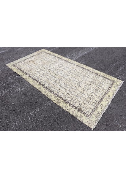 Türk Halısı, Eskitme Halı, Halı, 146 x 273 cm Bej Halı, El Dokuma Oturma Odası Halı, 2513