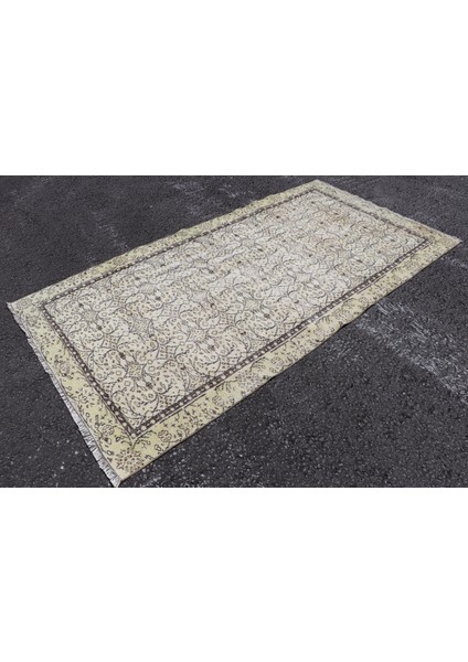 Türk Halısı, Eskitme Halı, Halı, 146 x 273 cm Bej Halı, El Dokuma Oturma Odası Halı, 2513