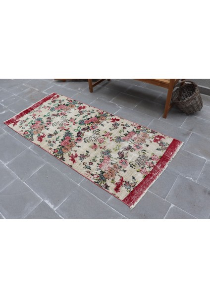 Türk Halısı, Eskitme Halı, Halı, 89 x 205 cm Kırmızı Halı, El Yapımı Yatak Odası Halı, 2886 modelleri
