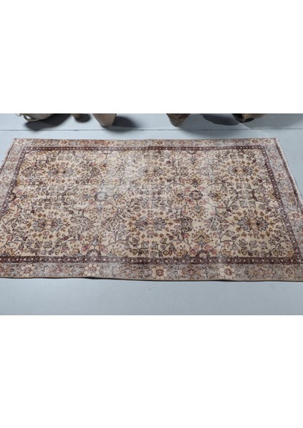 Eskitme Halı, Türk Halısı, Halı, 110 x 203 cm Bej Halı, El Yapımı Alan Halı, Banyo Halı, 8425 modelleri