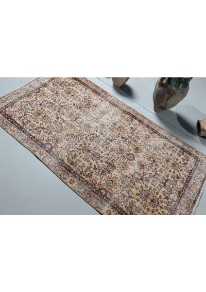 Eskitme Halı, Türk Halısı, Halı, 110 x 203 cm Bej Halı, El Yapımı Alan Halı, Banyo Halı, 8425 fırsatları