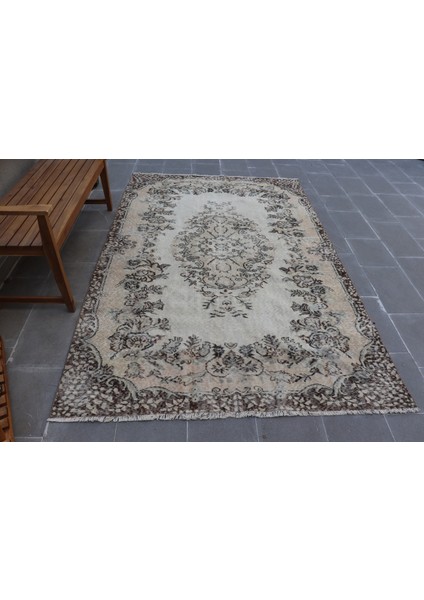 Türk Halısı, Eskitme Halı, Halı, 168 x 257 cm Bej Halı, Organik Oturma Odası Halı, 2981