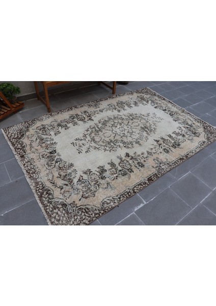 Türk Halısı, Eskitme Halı, Halı, 168 x 257 cm Bej Halı, Organik Oturma Odası Halı, 2981