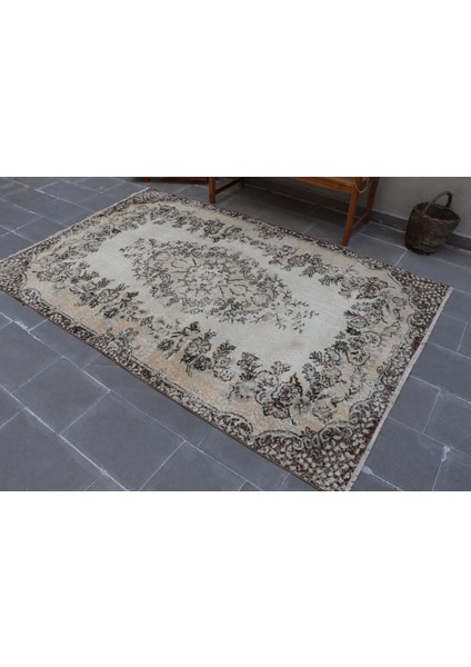 Türk Halısı, Eskitme Halı, Halı, 168 x 257 cm Bej Halı, Organik Oturma Odası Halı, 2981