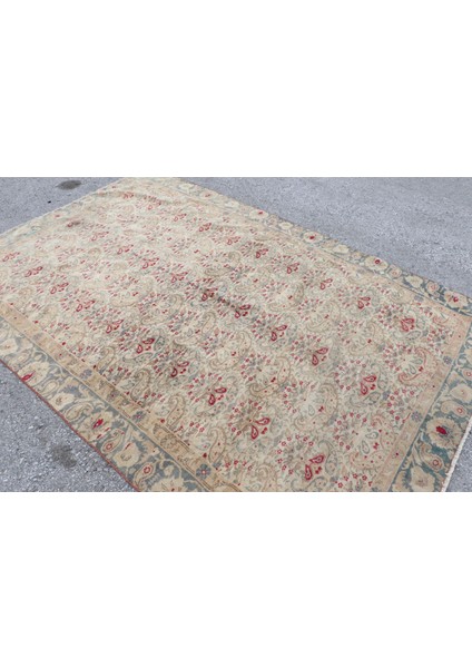 Eskitme Halı, Türk Halısı, Halı, 175 x 259 cm Bej Halı, El Dokuma Oturma Odası Halı, 6043