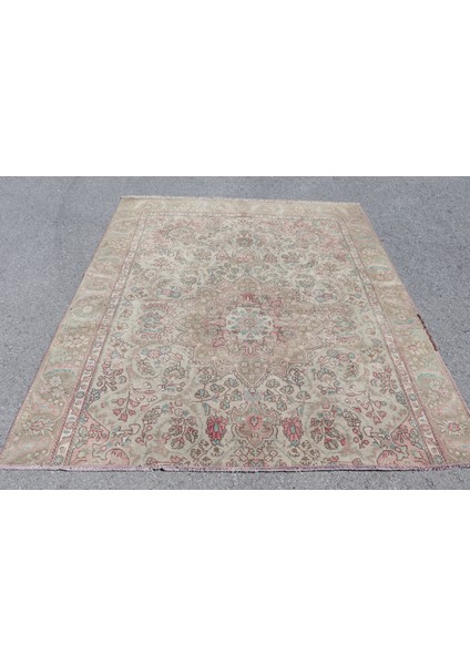 Eskitme Halı, Türk Halısı, Halı, 186 x 218 cm Pempe Halı, Yün Salon Halı, Yer Halı, 3777