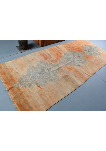 Eskitme Halı, Türk Halısı, Halı, 132 x 318 cm Turuncu Halı, Anadolusı Yer Halı, Bohemsı Oturma Odası H