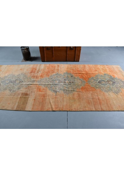 Eskitme Halı, Türk Halısı, Halı, 132 x 318 cm Turuncu Halı, Anadolusı Yer Halı, Bohemsı Oturma Odası H