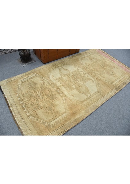 Türk Halısı, Eskitme Halı, Halı, 130 x 250 cm Bej Halı, Yün Alan Halı, Anadolusı Banyo Halı, 12071