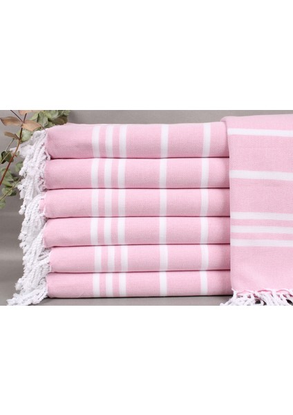 Pembe Organik Plaj Havlusu, Banyo Havlusu, 100 x 180 cm Pamuk Peştamal, Plaj Havlusu,