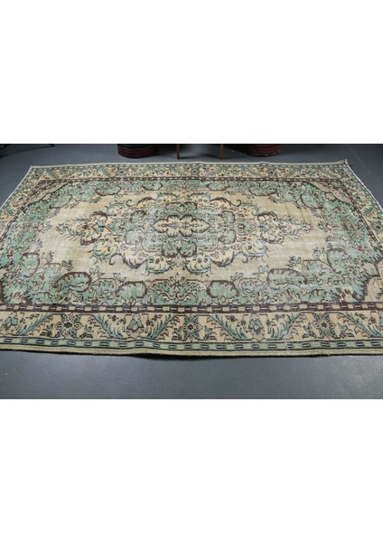 Türk Halısı, Eskitme Halı, Halı, 190 x 295 cm Yeşil Halı, El Dokuma Büyük Halı, Bohemsı Yer Halı, 925 modelleri