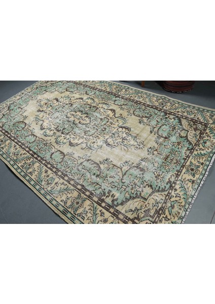 Türk Halısı, Eskitme Halı, Halı, 190 x 295 cm Yeşil Halı, El Dokuma Büyük Halı, Bohemsı Yer Halı, 925 fırsatları