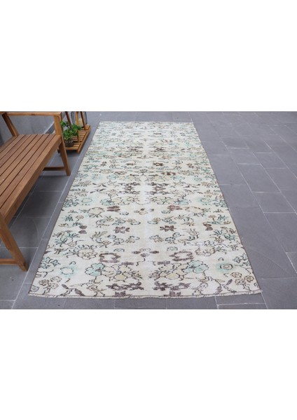 Türk Halısı, Eskitme Halı, Halı, 143 x 297 cm Bej Halı, El Dokuma Yer Halı, Anadolusı Büyük Halı, 429