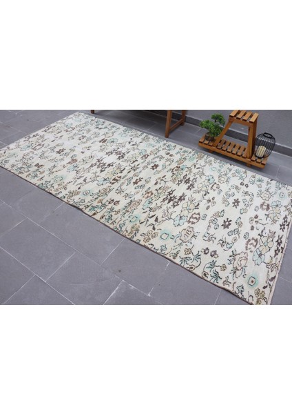 Türk Halısı, Eskitme Halı, Halı, 143 x 297 cm Bej Halı, El Dokuma Yer Halı, Anadolusı Büyük Halı, 429