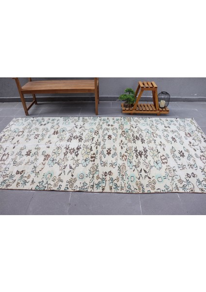 Türk Halısı, Eskitme Halı, Halı, 143 x 297 cm Bej Halı, El Dokuma Yer Halı, Anadolusı Büyük Halı, 429