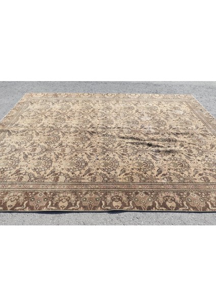 Türk Halısı, Eskitme Halı, Halı, 270 x 337 cm Bej Halı, Büyük Halı, El Dokuma Halı, 4643