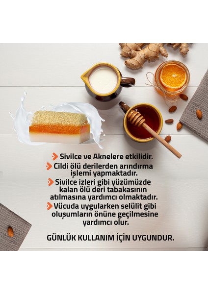 Doğal Kabak Lifli Ballı & Keçi Sütlü Sabun %100 El Yapımı