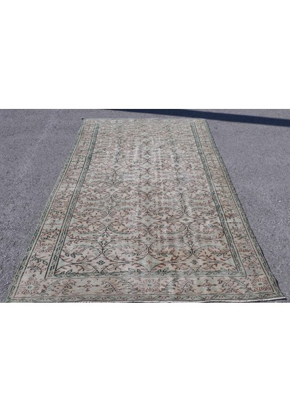 Eskitme Halı, Türk Halısı, Halı, 163 x 271 cm Yeşil Halı, Bohemsı Yer Halı, Dekoratif Büyük Halı, 625