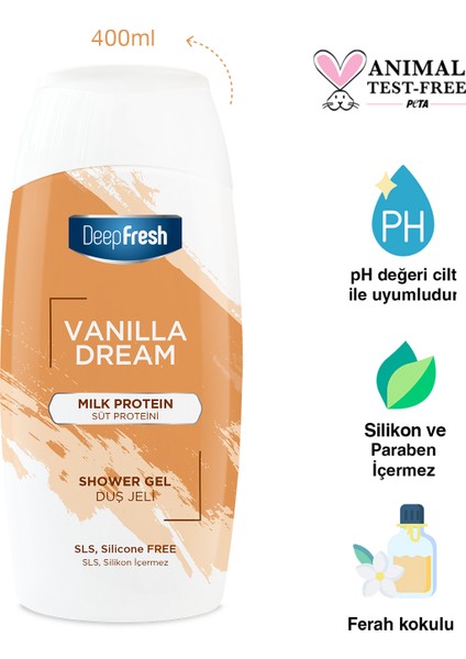 Deep Fresh Vanilla Dream Duş Jeli Süt Proteini 400ml