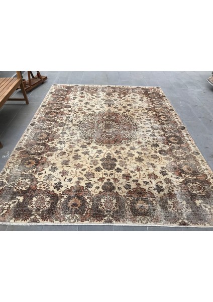 Eskitme Halı, Türk Halısı, Halı, 240 x 315 cm Bej Halı, Bohemsı Büyük Halı, El Dokuma Halı, 1825