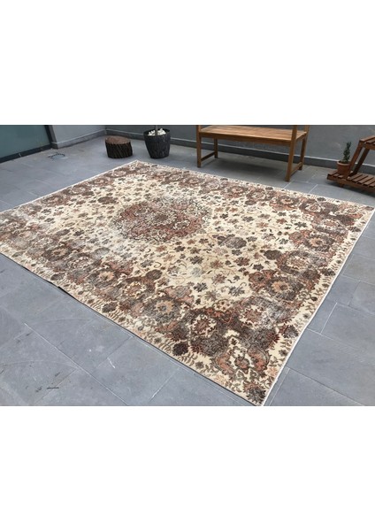 Eskitme Halı, Türk Halısı, Halı, 240 x 315 cm Bej Halı, Bohemsı Büyük Halı, El Dokuma Halı, 1825