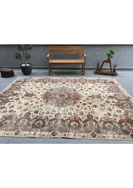 Eskitme Halı, Türk Halısı, Halı, 240 x 315 cm Bej Halı, Bohemsı Büyük Halı, El Dokuma Halı, 1825