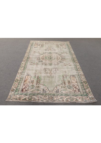 Eskitme Halı, Türk Halısı, Halı, 155 x 266 cm Yeşil Halı, Bohemsı Salon Halı, Yer Halı, 9751