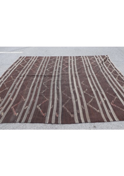 Türk Halısı, Eskitme Halı, Halı, 260 x 307 cm Kahverengi Halı, Organik Büyük Boy Halı, 7431 modelleri